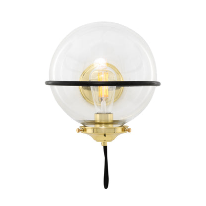 Oranmore Glass Globe Wall Light in Circular Steel Ring