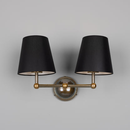 Busan Double Wall Light with Fabric Shades
