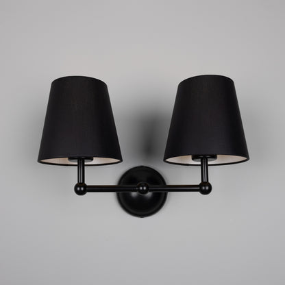Busan Double Wall Light with Fabric Shades