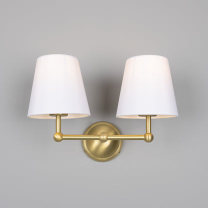 Busan Double Wall Light with Fabric Shades