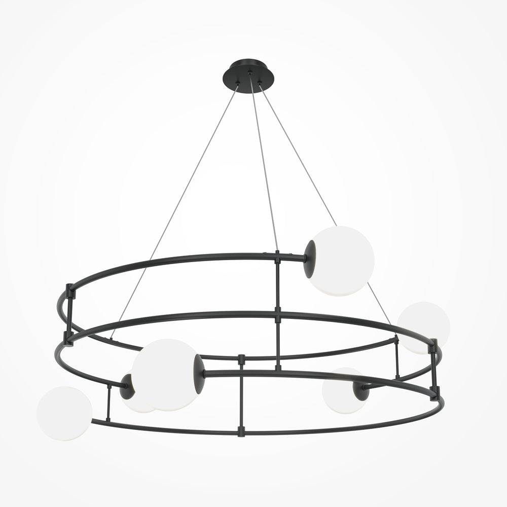 Pendentif rond en verre avec globe d'équilibre