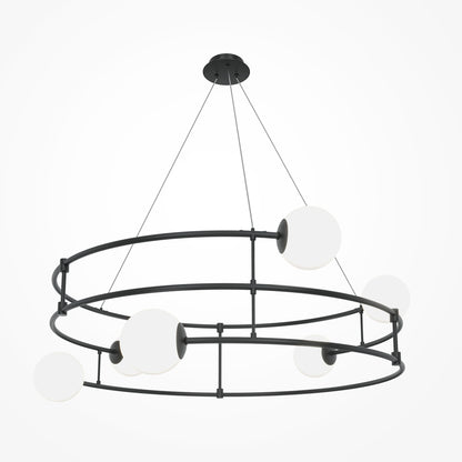 Pendentif rond en verre avec globe d'équilibre