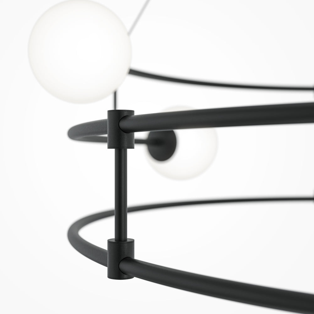 Pendentif rond en verre avec globe d'équilibre
