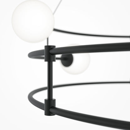 Pendentif rond en verre avec globe d'équilibre