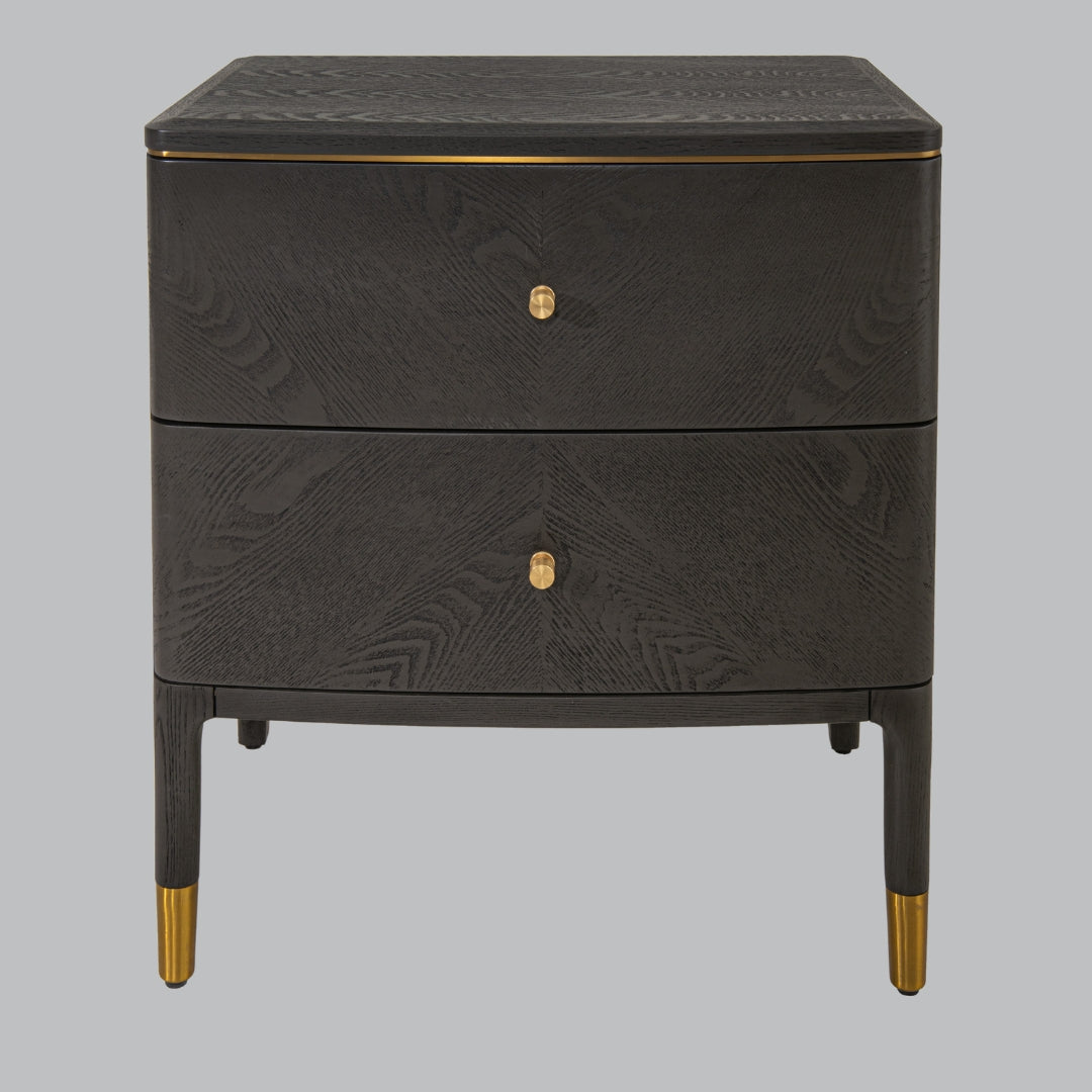 Table d'appoint Marlow gris foncé à 2 tiroirs