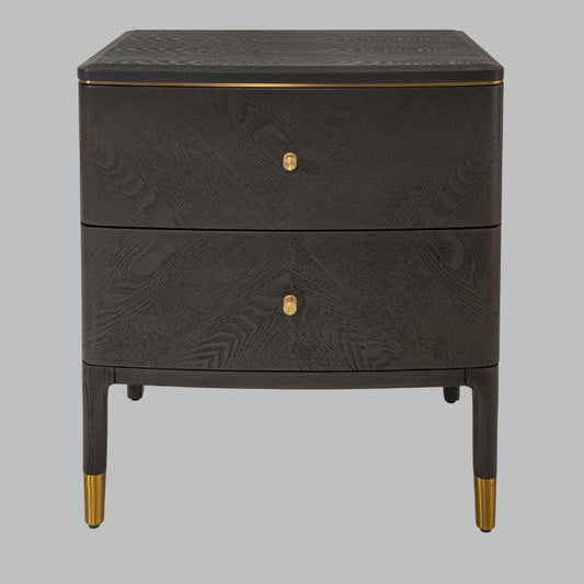 Table d'appoint Marlow gris foncé à 2 tiroirs