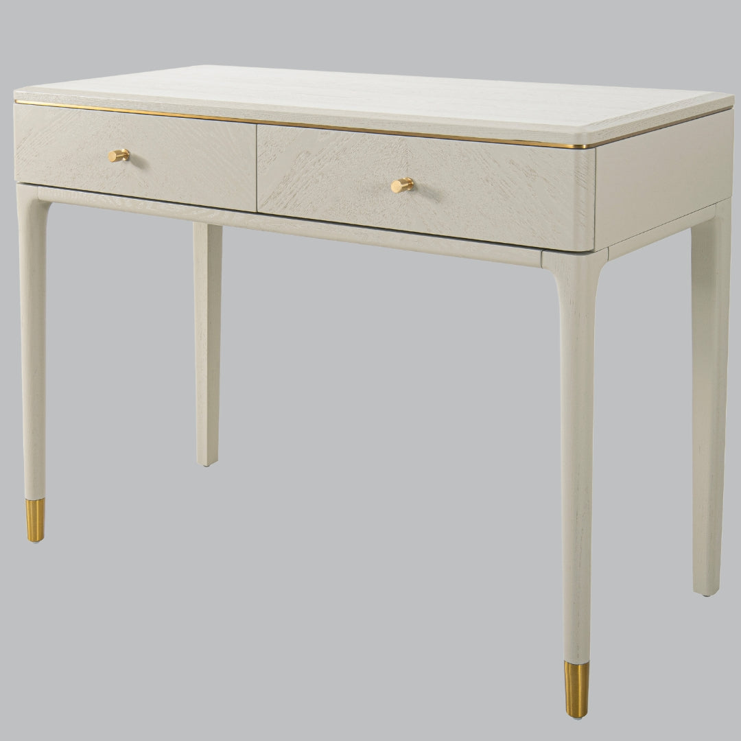 Coiffeuse Marlow blanc cassé à 2 tiroirs