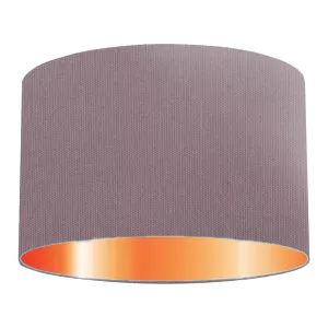Abat-jour cylindrique en coton gris mauve