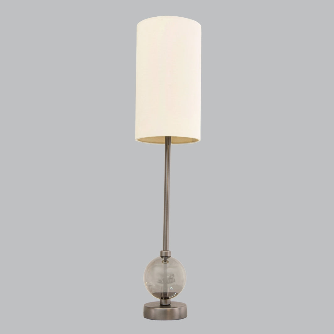 Lampe de table Mistral en métal canon de fusil et cristal fumé
