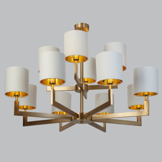 Lustre Nico à 12 bras en laiton antique
