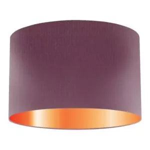 Abat-jour tambour en soie prune