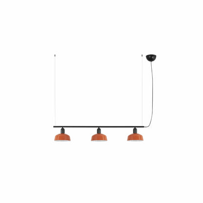 Faro Barcelona Tatawin small 3 light linear pendant in Reddish Orange