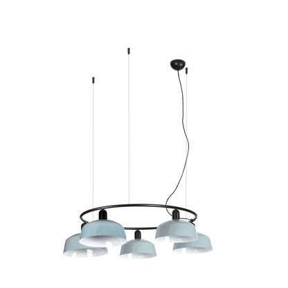 Faro Barcelona 5 Light Circular pendant in Bluish Grey