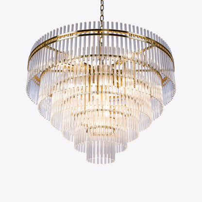 Waldorf Art Deco Tiered Glass Chandelier