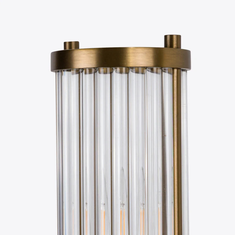 Hendrix Ribbed Glass Double Wall Light