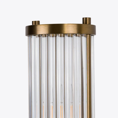 Hendrix Ribbed Glass Double Wall Light