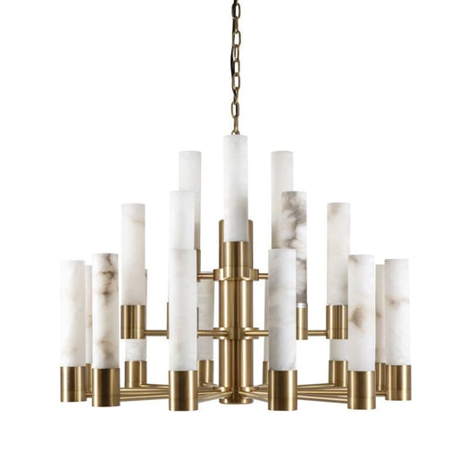 Lustre à trois niveaux Orion en albâtre