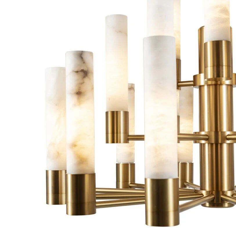Lustre à trois niveaux Orion en albâtre