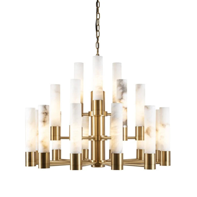 Lustre à trois niveaux Orion en albâtre