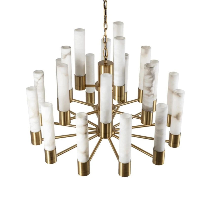 Lustre à trois niveaux Orion en albâtre