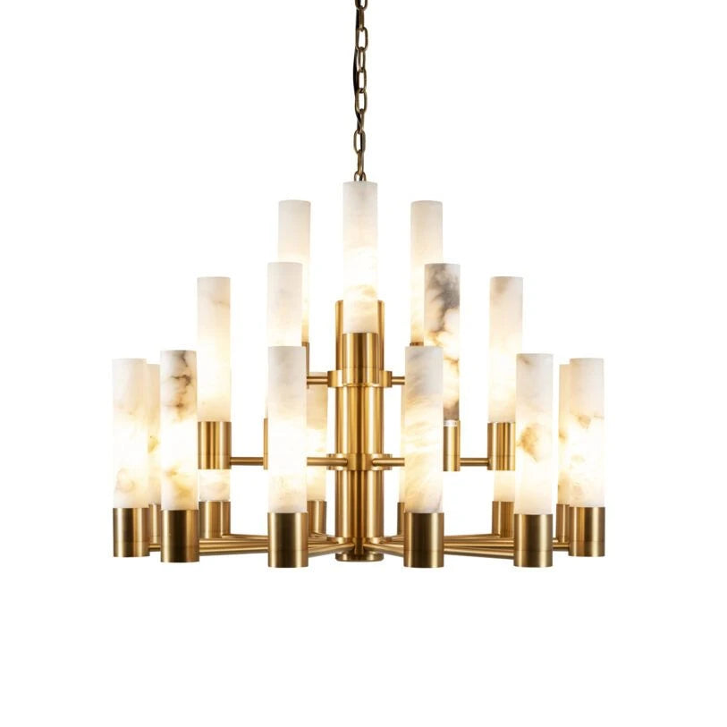 Lustre à trois niveaux Orion en albâtre