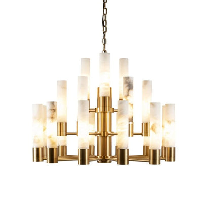 Lustre à trois niveaux Orion en albâtre