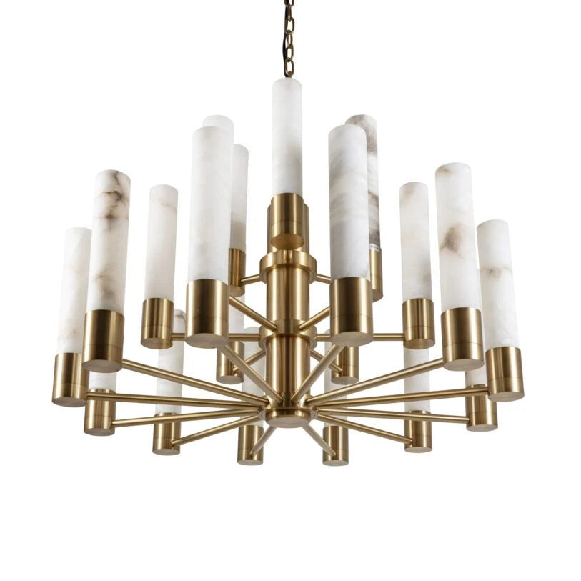 Lustre à trois niveaux Orion en albâtre