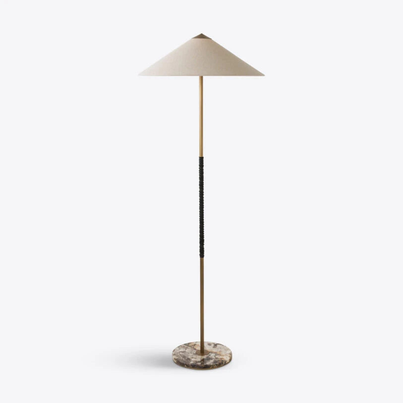 Bond Marble Floor Lamp with Fabric Shade