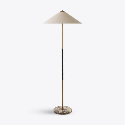 Bond Marble Floor Lamp with Fabric Shade