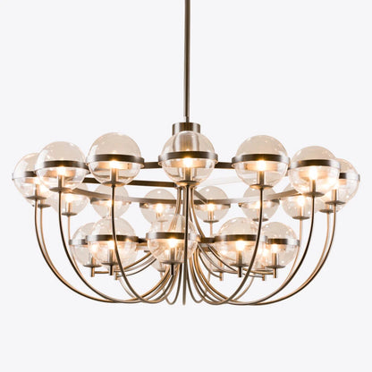 Lustre en verre à 25 lumières en forme de croix