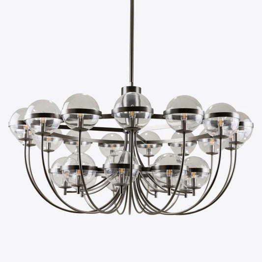 Lustre en verre à 25 lumières en forme de croix