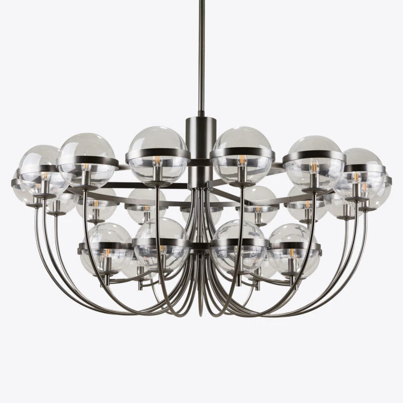 Lustre en verre à 25 lumières en forme de croix