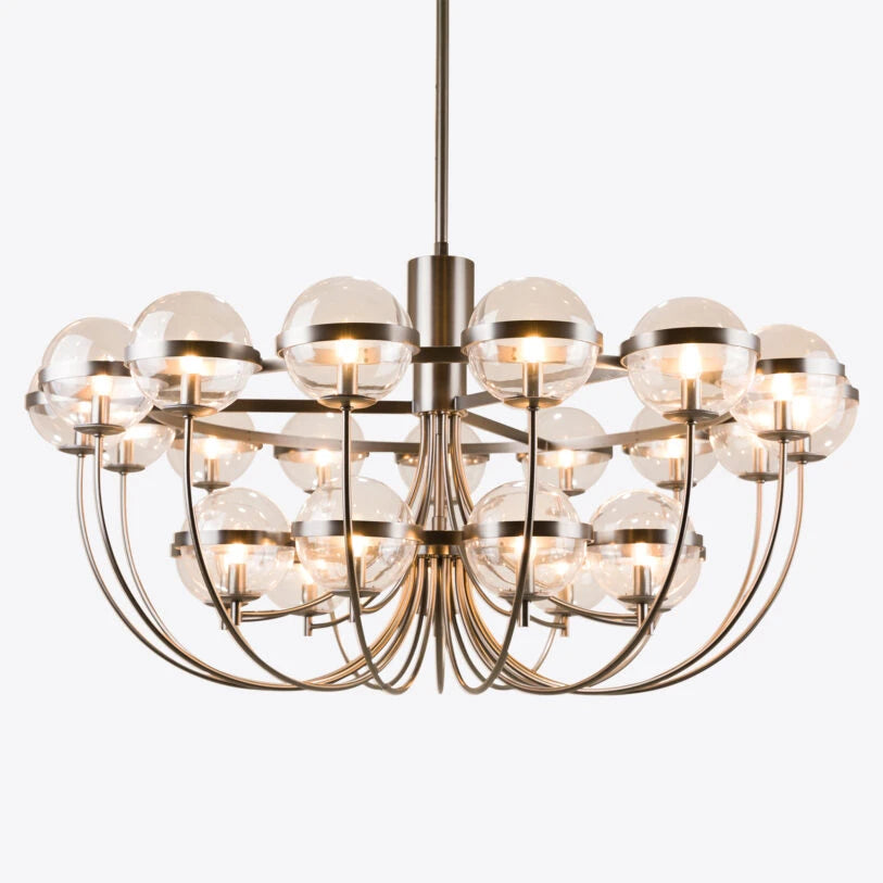 Lustre en verre à 25 lumières en forme de croix