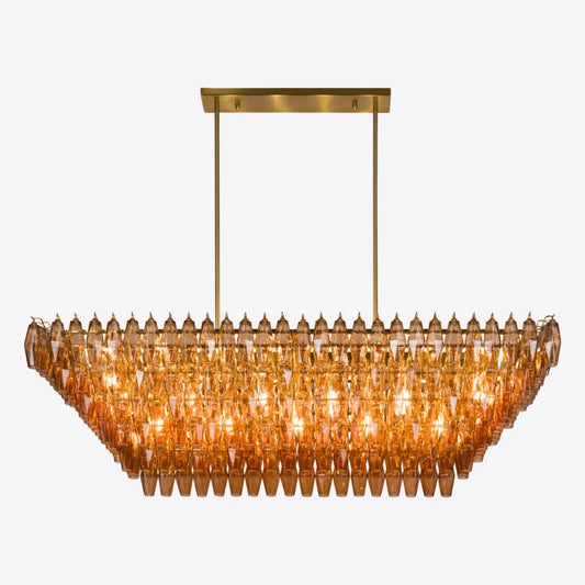 Sorrento Amber Glass Rectangular Chandelier