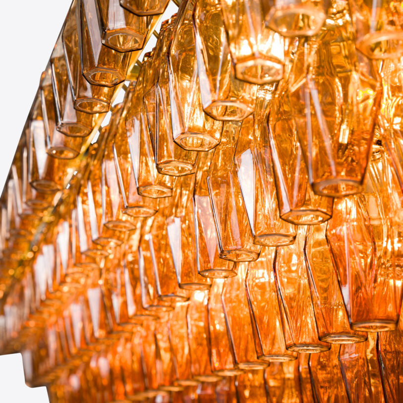 Sorrento Amber Glass Rectangular Chandelier