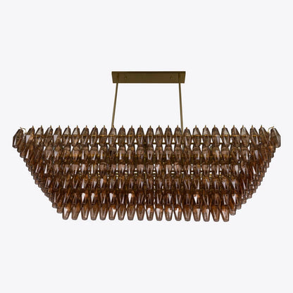 Sorrento Amber Glass Rectangular Chandelier