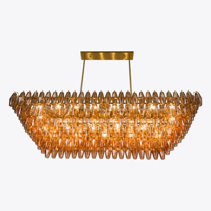 Sorrento Amber Glass Rectangular Chandelier