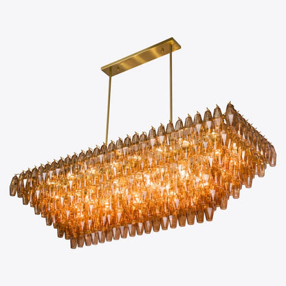 Sorrento Amber Glass Rectangular Chandelier