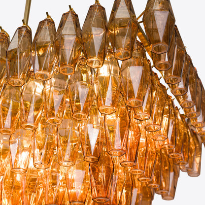 Sorrento Amber Glass Rectangular Chandelier