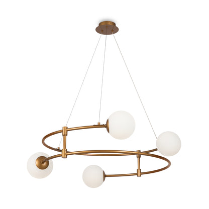 Pendentif rond en verre avec globe d'équilibre