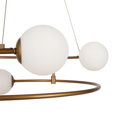 Pendentif rond en verre avec globe d'équilibre