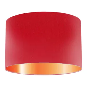 Abat-jour tambour en soie rubis