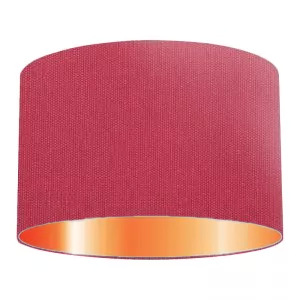 Abat-jour tambour en coton framboise
