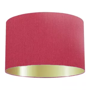 Abat-jour tambour en coton framboise