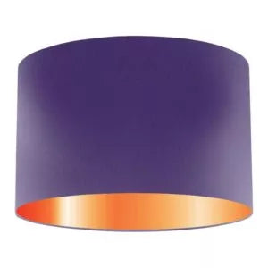 Abat-jour tambour en soie violette