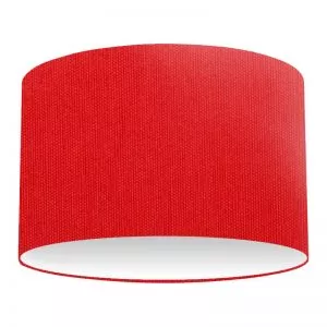 Abat-jour cylindrique en coton rouge chaud