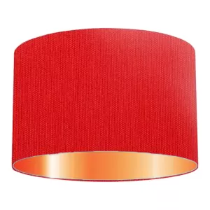 Abat-jour cylindrique en coton rouge chaud