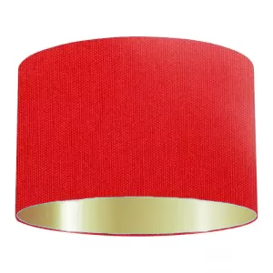Abat-jour cylindrique en coton rouge chaud