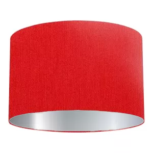 Abat-jour cylindrique en coton rouge chaud