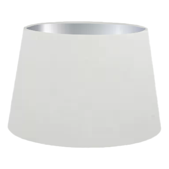 Abat-jour cylindrique français en coton blanc